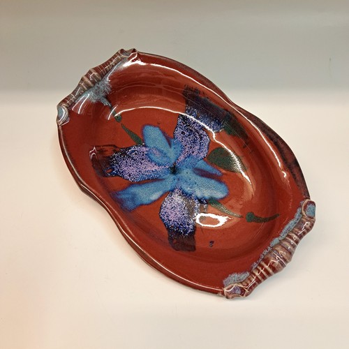 #231134 Platter Red/Blue $18 at Hunter Wolff Gallery